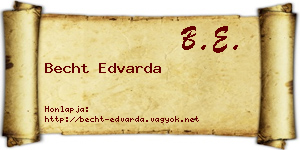 Becht Edvarda névjegykártya